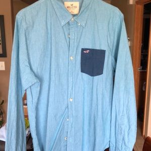 Blue casual button up